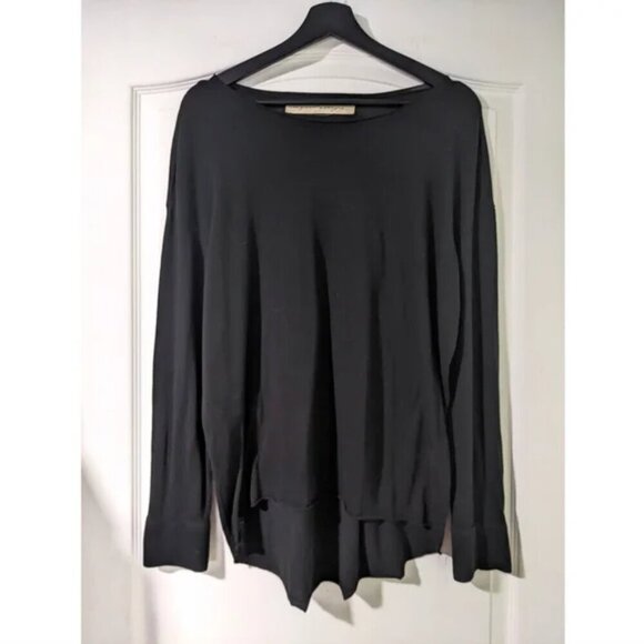 Raquel Allegra | Hi Lo Pullover In Black - Picture 1 of 12